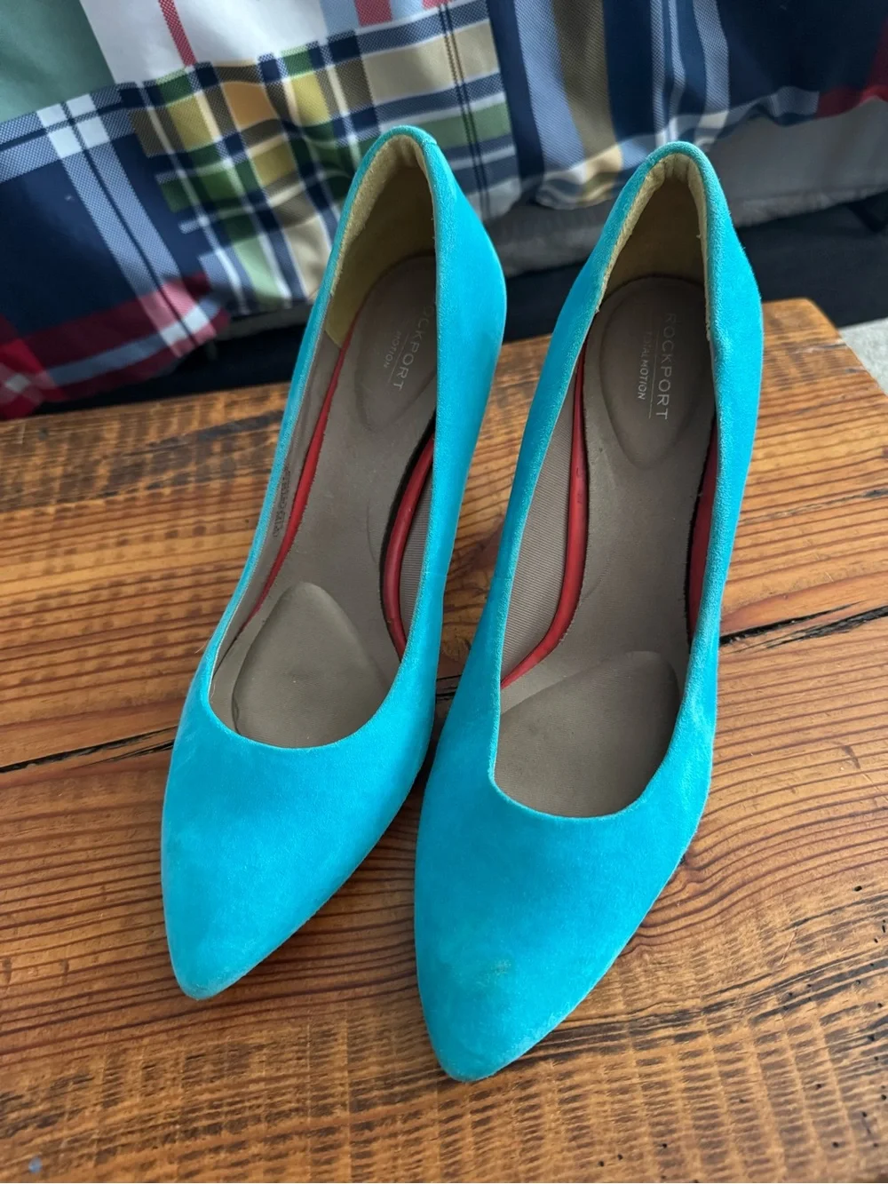 Rockport Turquoise suede Pointed-Toe Pumps